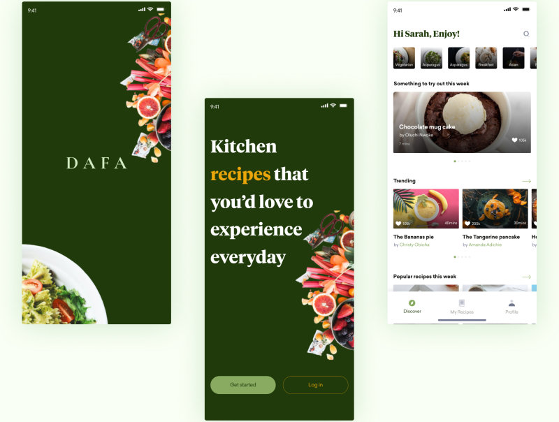DAFA - Cooking and recipe UI Kit 烹饪和美食食谱分享UI套件-UI/UX-到位啦UI
