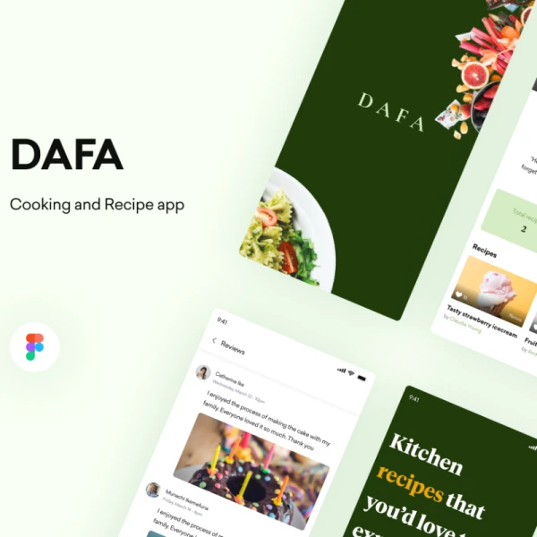 DAFA - Cooking and recipe UI Kit 烹饪和美食食谱分享UI套件