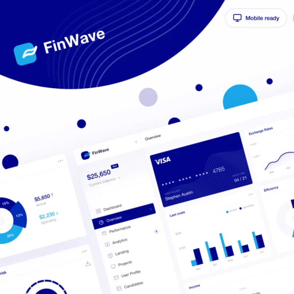FinWave UI Kit 1.0 金融理财数据分析图表展示 UI套件1.0