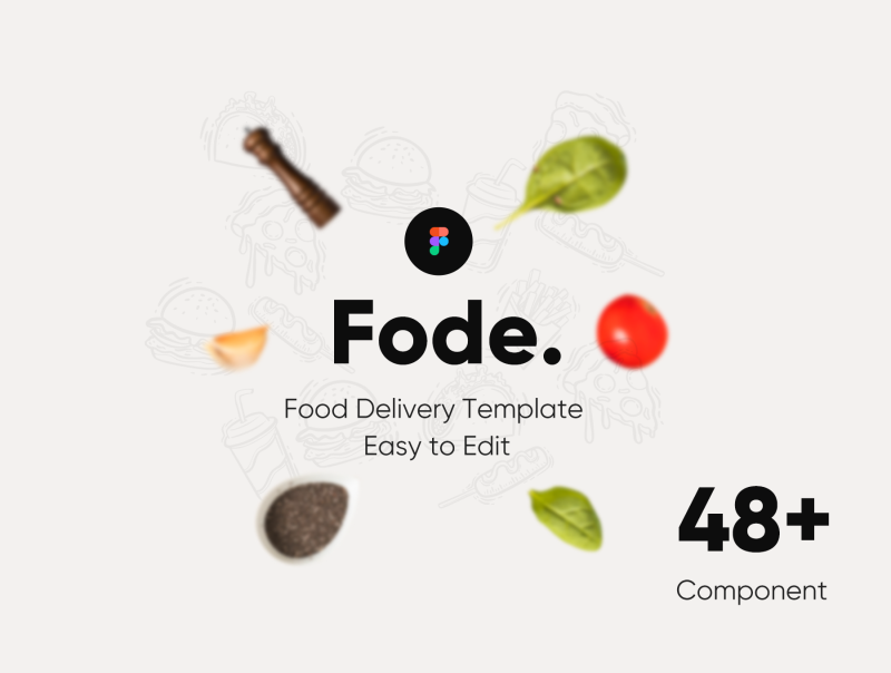 Fode-Food App Ui Kit 美食餐饮外卖展示应用程序Ui套件-UI/UX-到位啦UI