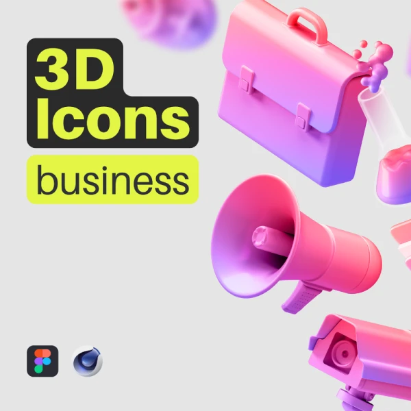 Multiangle 3D Icons Business 多角度商务3D图标合集