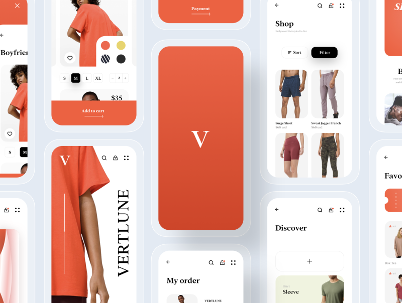 Verlune fashion eCommerce app UI Kit 时尚服饰电子商务应用程序UI套件-UI/UX-到位啦UI