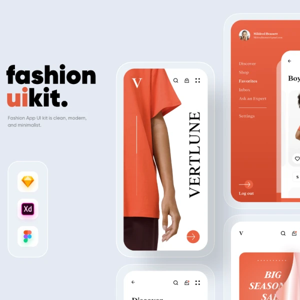 Verlune fashion eCommerce app UI Kit 时尚服饰电子商务应用程序UI套件