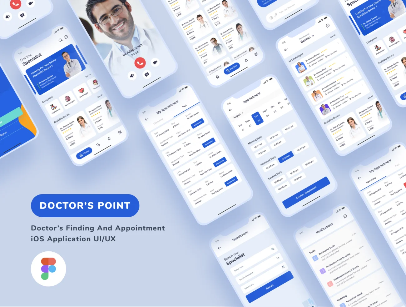 Medical iOS App 医疗iOS应用程序 看病预约平台app界面设计-UI/UX-到位啦UI