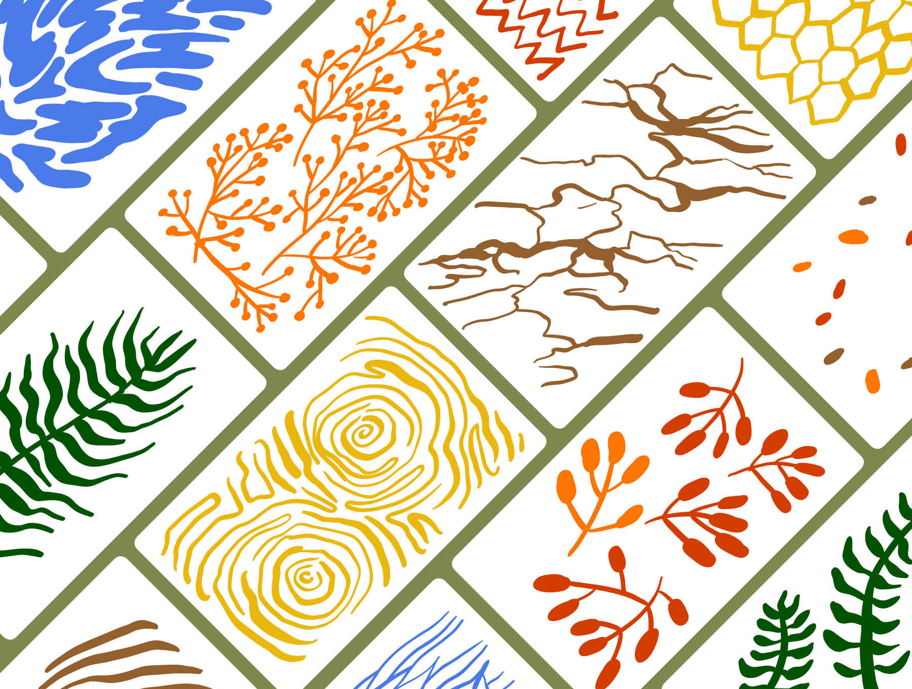 Nature Shapes Backgrounds & Patterns #2 自然形状背景和图案2-插画、背景素材-到位啦UI