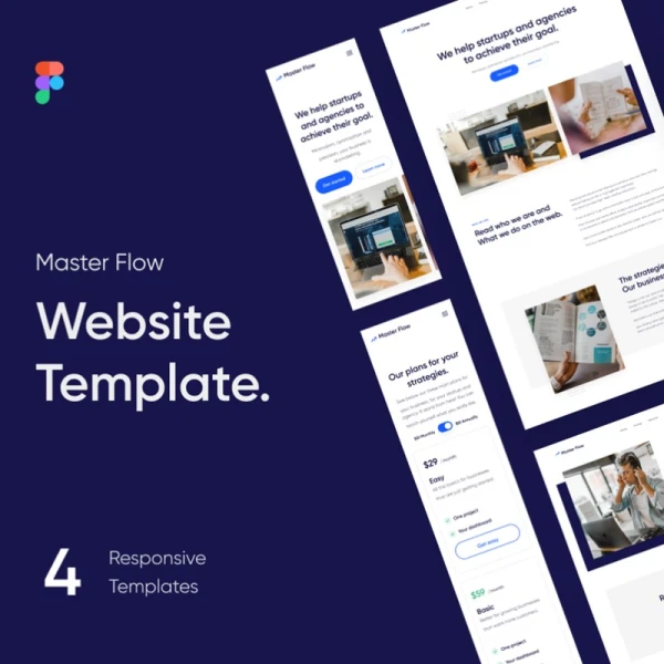 Master Flow - Responsive Template for Figma Figma 4套响应设计web简约模板