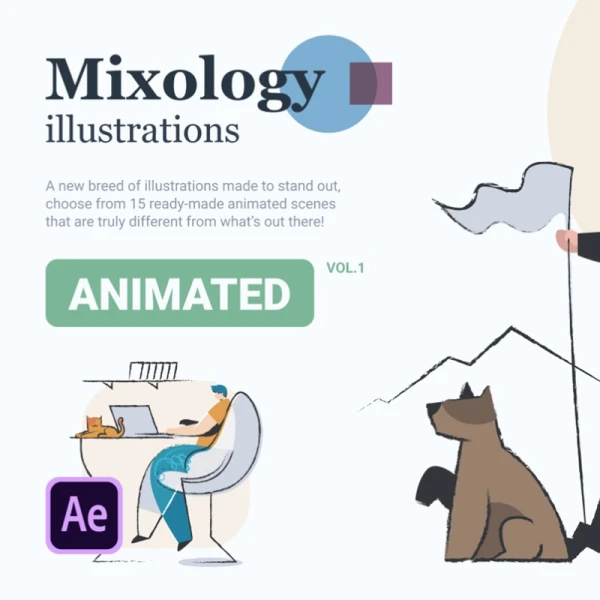 Mixology illustrations Animated Vol 1 矢量插图动画第1卷