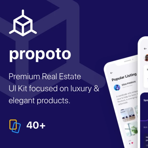 Propoto UI Kit Propoto 高端房地产用户界面套件专注于豪华和优雅的产品