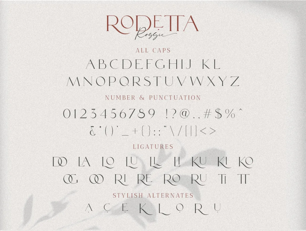 Rodetta Rossie Font Duo Logos  优雅古典应为字体-字体-到位啦UI