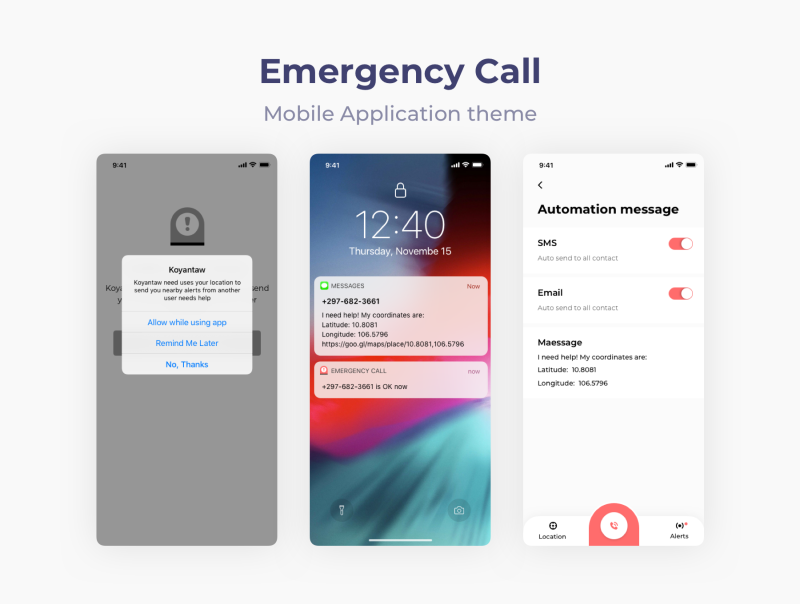 Emergency Call 26屏紧急呼叫UI设计套件-UI/UX-到位啦UI