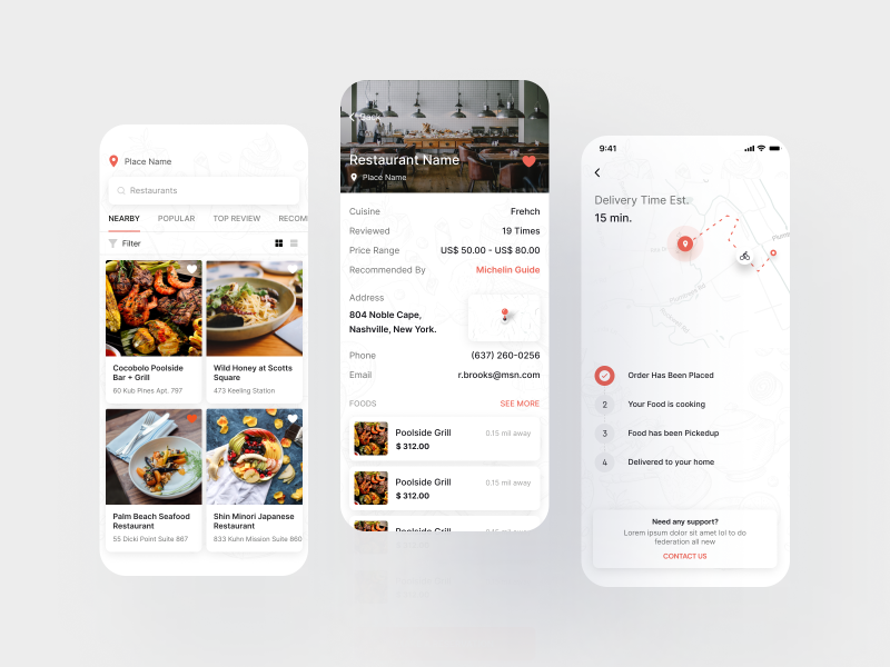 food delivery restaurant app 餐厅送餐美食外卖应用UI设计界面-UI/UX-到位啦UI