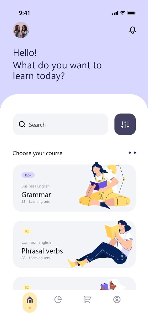 Learning Language Mobile App UI 学习语言移动应用程序用户界面-UI/UX-到位啦UI