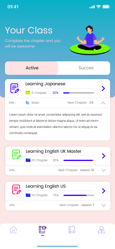 Language Learning Appa 语言学习app-UI/UX-到位啦UI