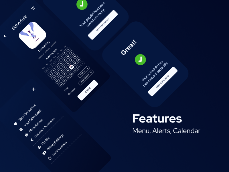 Mindfulness App UI Kit 正念应用程序用户界面套件-UI/UX-到位啦UI