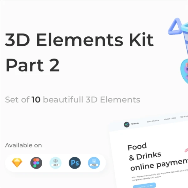 3D Elements Kit - Part 2 3D元素图标套件-第2部分