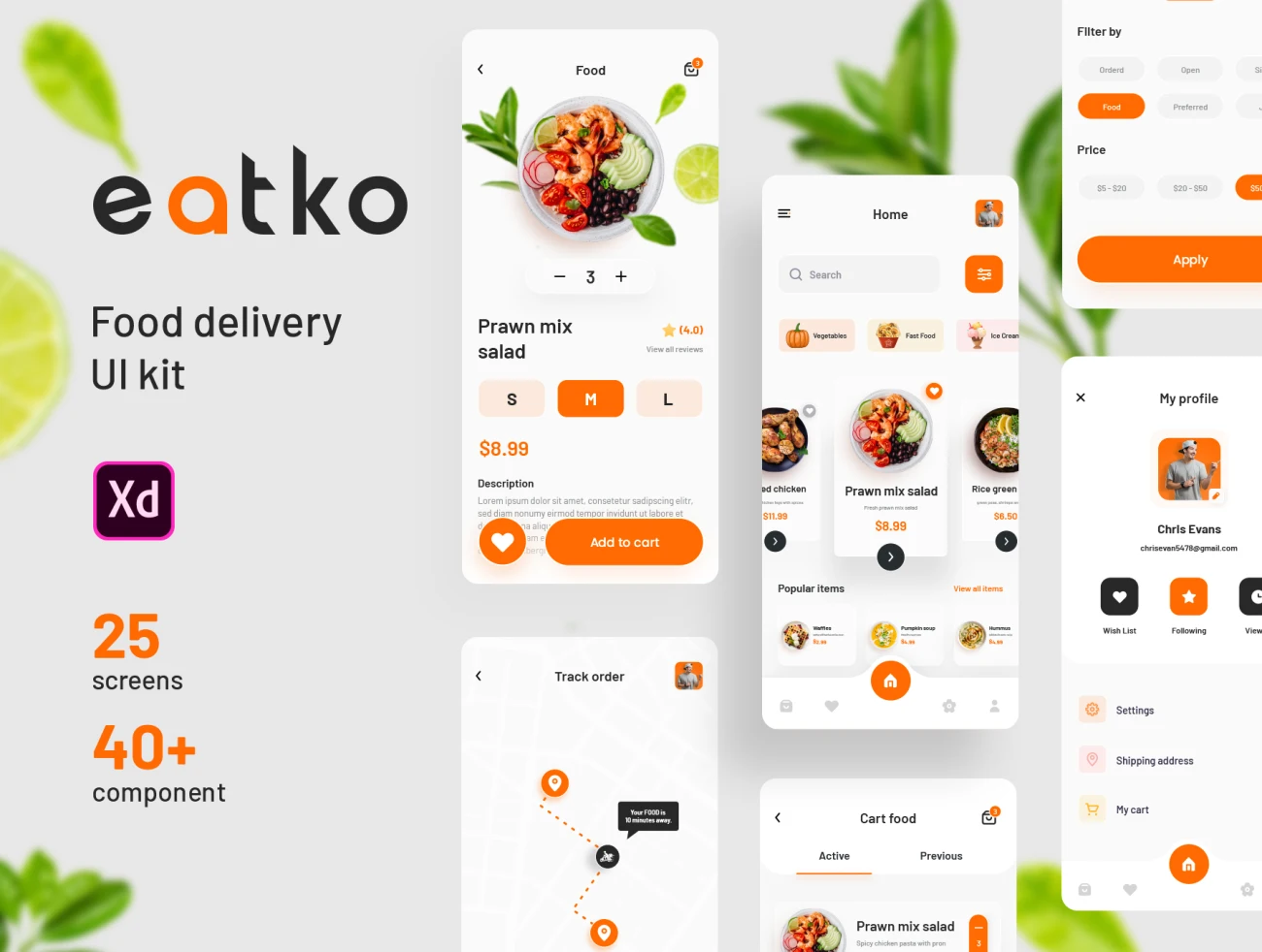 Eatko Food delivery UI kit 食品配送UI套件-UI/UX、专题页面-到位啦UI