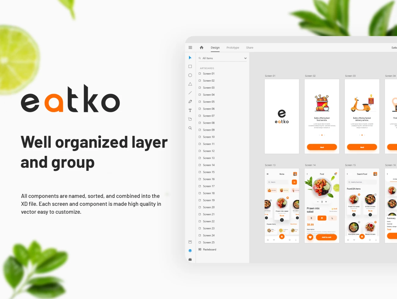 Eatko Food delivery UI kit 食品配送UI套件-UI/UX、专题页面-到位啦UI