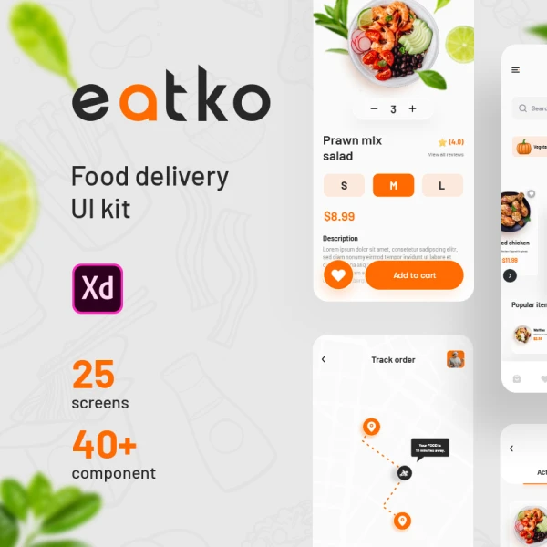 Eatko Food delivery UI kit 食品配送UI套件