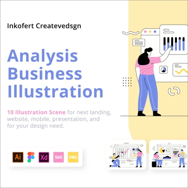 Analysis Business Illsutrations 商业分析业务缺陷矢量插画