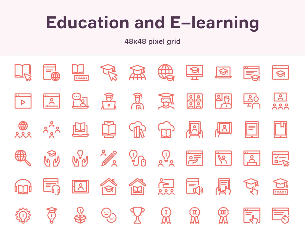 Education _ E–learning 教育-学习-3D/图标、UI/UX-到位啦UI