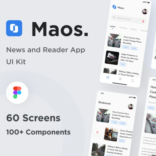 Maos - News And Reader App UI Kit Maos-新闻和阅读器应用程序UI套件