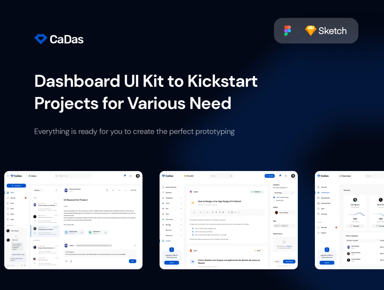 CaDas Dashboard UI Kit 项目仪表板UI套件-UI/UX、ui套件、列表、数据可视化-仪表板、表单-到位啦UI