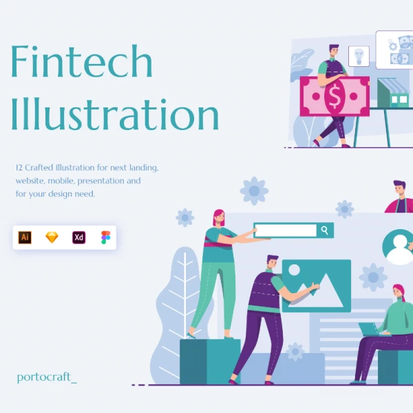 Fintech Unique Illustration Team! 金融科技独特的插图团队！