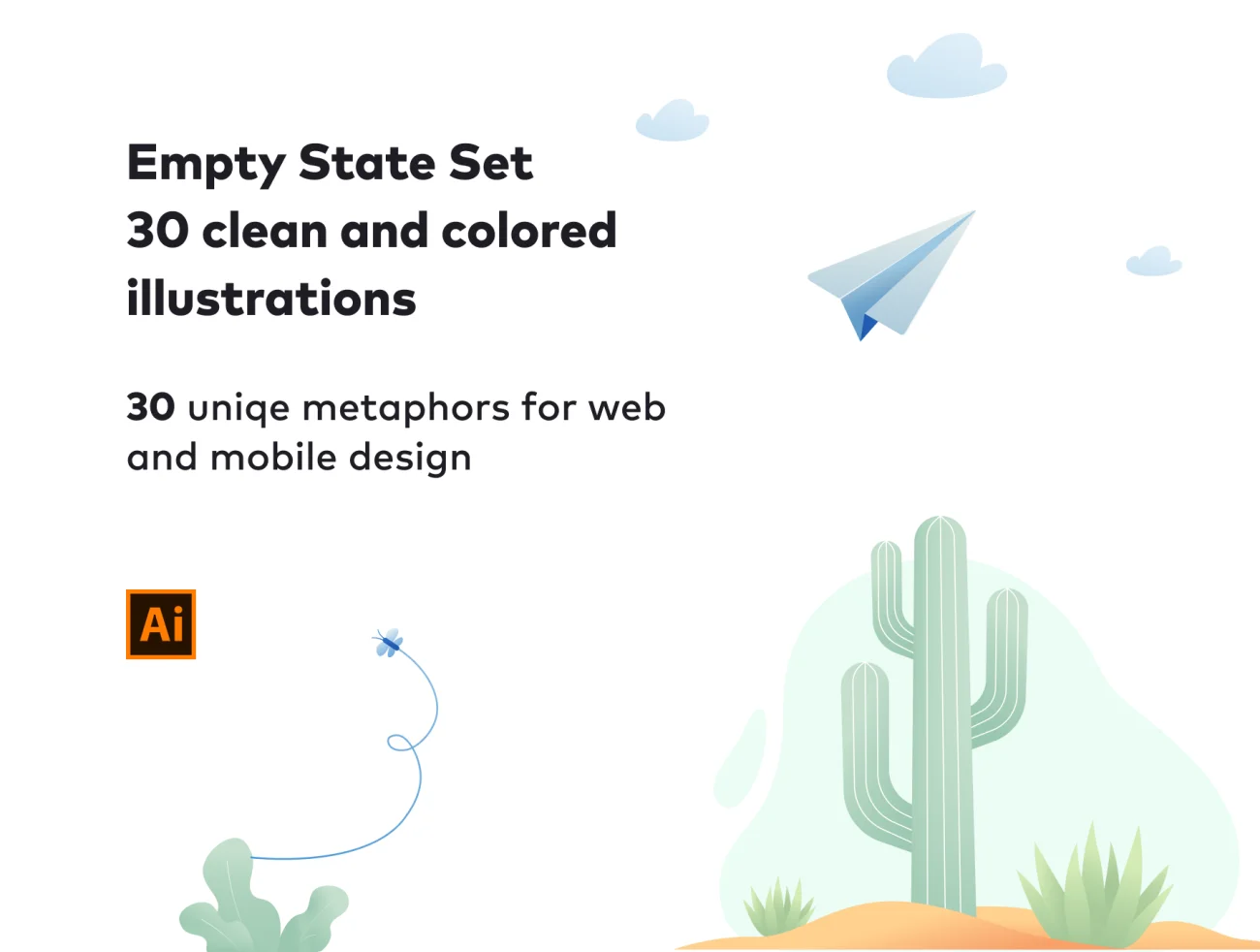 Empty State Set 30款趣味空状态集-UI/UX、人物插画、场景插画、学习生活、插画、插画风格、状态页、社交购物、线条手绘、趣味漫画-到位啦UI