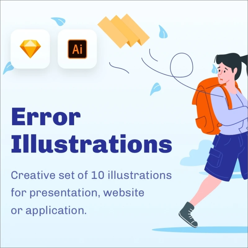 ERROR - Emptystates Illustration Kit 空状态插画合集缩略图到位啦UI