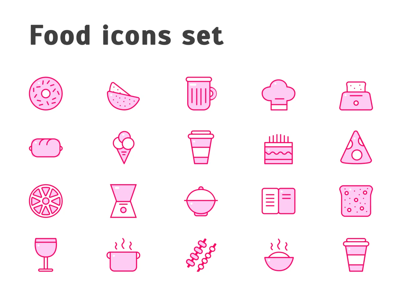 Food Icons Set 食物图标集-3D/图标-到位啦UI