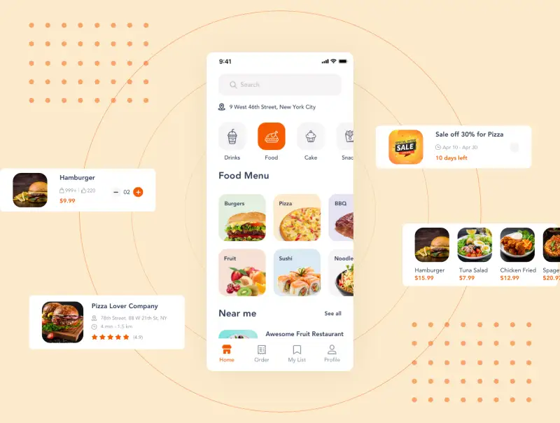 Food Delivery App Template Ui Kit 食品配送应用程序模板Ui套件-UI/UX-到位啦UI
