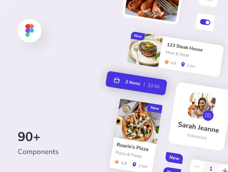 Foodizy - Food Delivery App UI Kit食品配送应用程序UI套件-UI/UX-到位啦UI