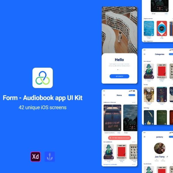Form Audiobooks app - iOS UI Kit 有声书应用程序-iOS用户界面套件