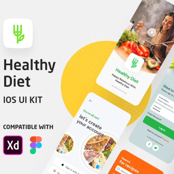 healthy-diet-ui-kit-fig 健康饮食ui