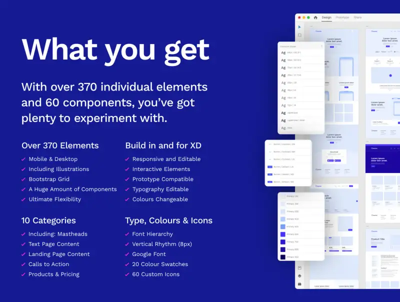 heywires - Adobe XD Wireframe Kit 高质量原型线框套件-UI/UX-到位啦UI
