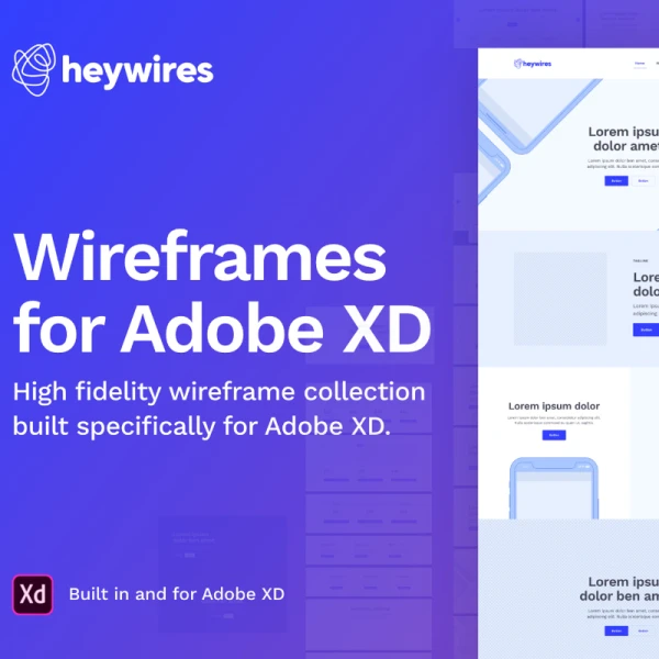 heywires - Adobe XD Wireframe Kit 高质量原型线框套件
