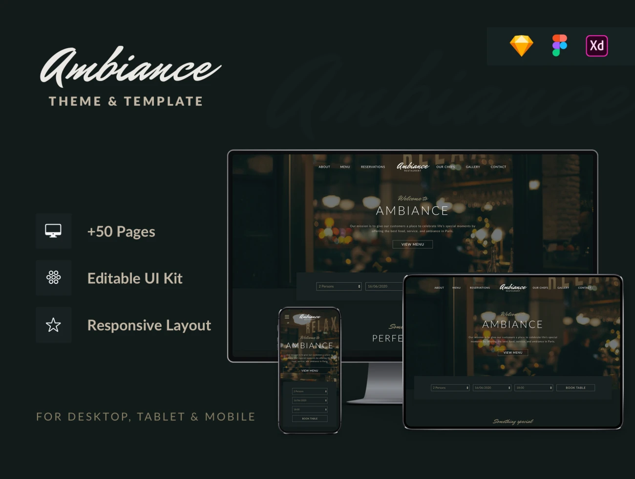 Ambiance - Theme and Template 高级氛围-美食主题和模板-UI/UX、专题页面-到位啦UI