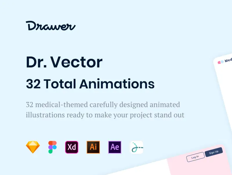 Dr. Vector Animated Illustrations 矢量博士动画插图-UI/UX、插画-到位啦UI
