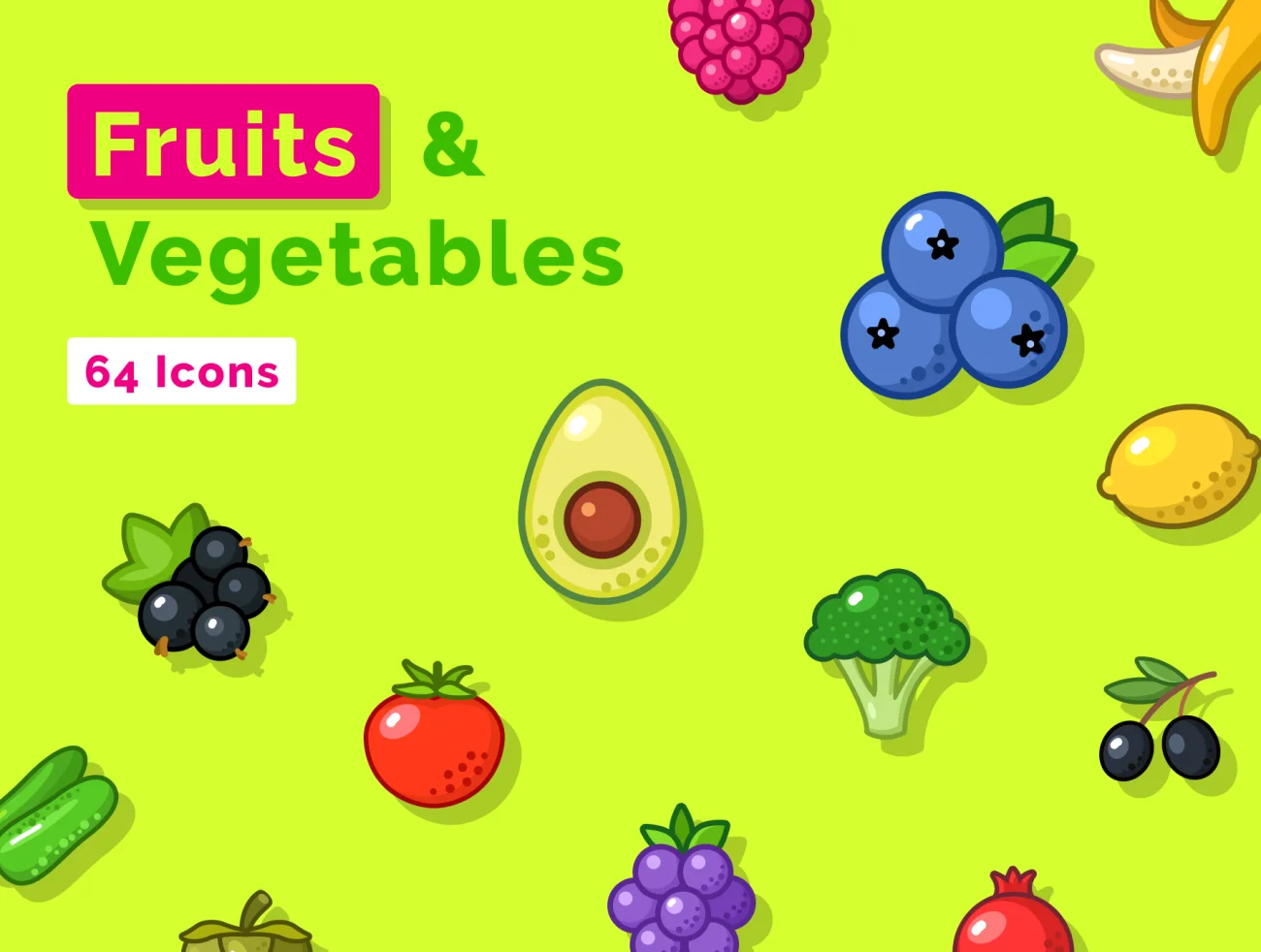 Fruits _ Vegetables Icons Set 水果蔬菜图标集-3D/图标、UI/UX-到位啦UI