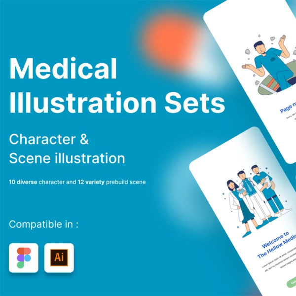 Medical Illustration Sets 医疗医学矢量插图集