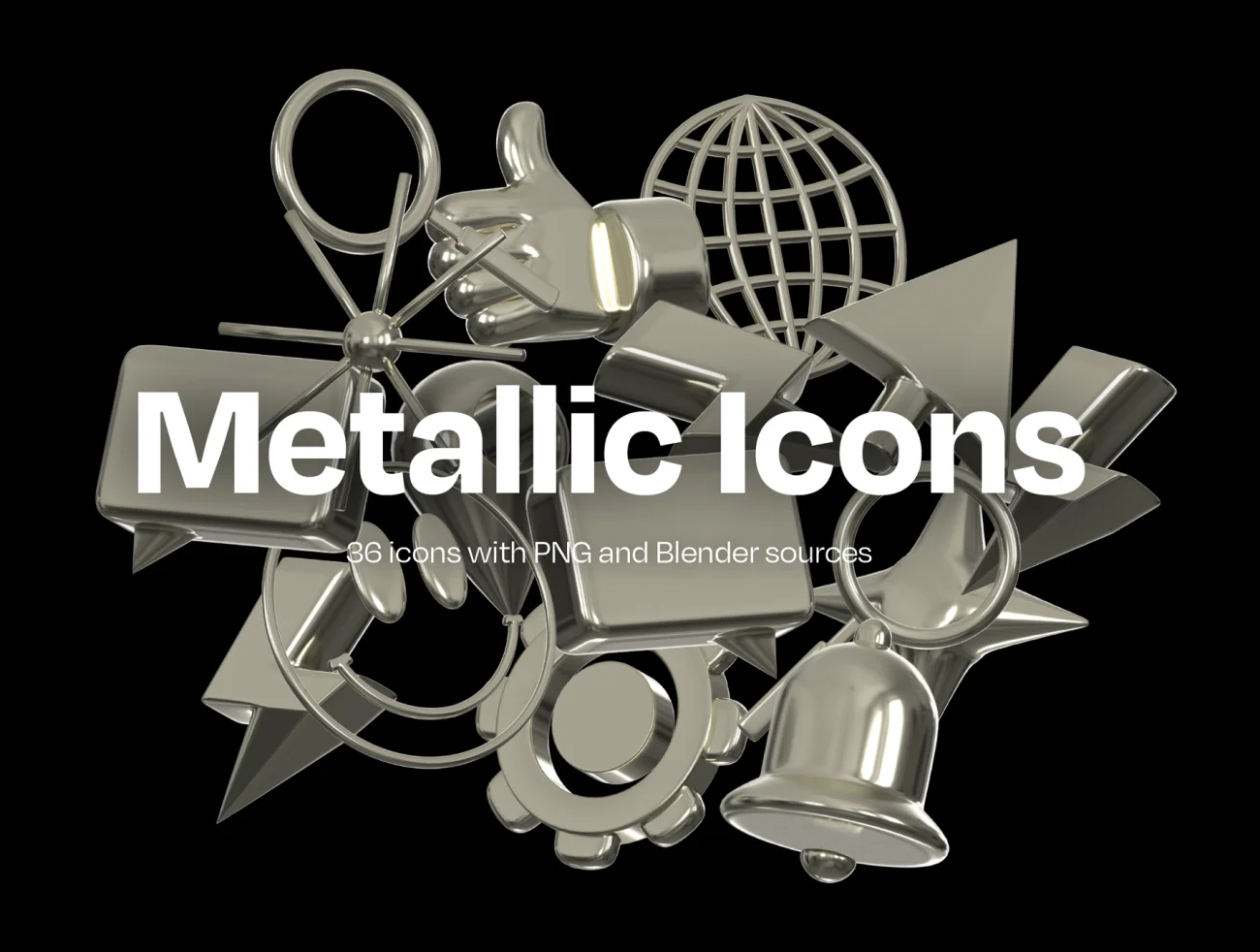 Metallic Icons 金属3D图标-3D/图标、UI/UX-到位啦UI