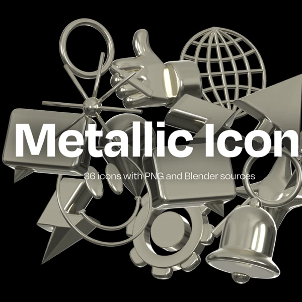 Metallic Icons 金属3D图标