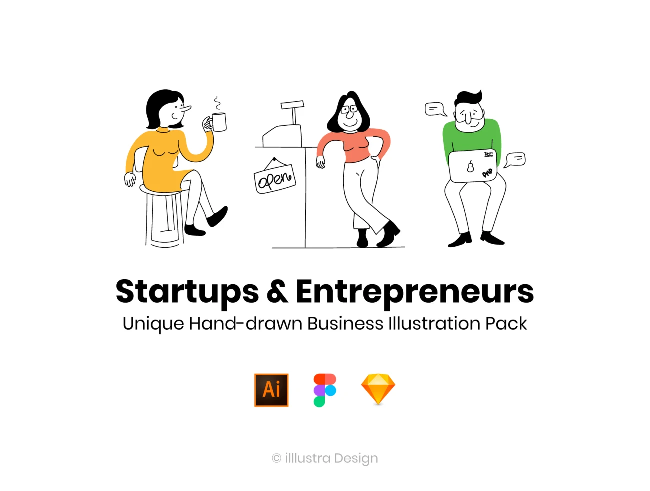 Startups and entrepreneurs related stories 创业和企业家相关故事插画-UI/UX、插画-到位啦UI