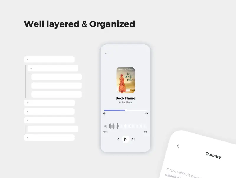 Kleio Book Listening App UI Kit 阅读听书应用程序UI套件-UI/UX-到位啦UI
