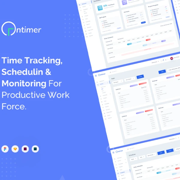OnTimer - Time Tracking, Scheduling _ Monitoring Web photoshop App OnTimer-时间跟踪，调度管理Web photoshop应用程序