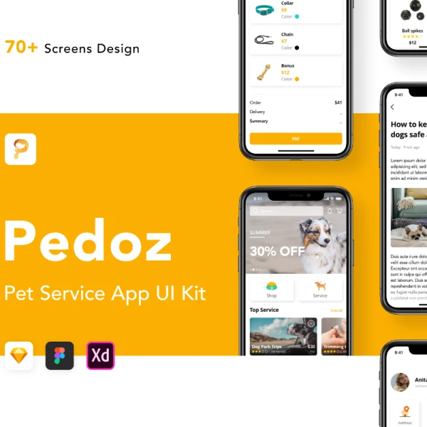 pedoz-pet-service-app-ui-kit 宠物服务应用程序用户界面套件
