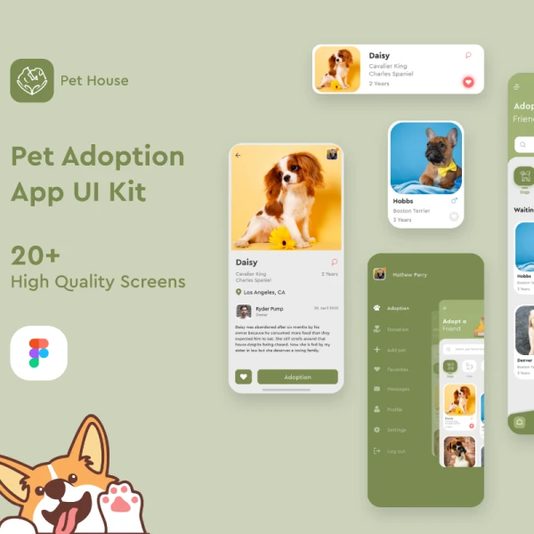 Pet House - Pet Adoption App UI Kit 宠物屋-宠物收养应用程序用户界面套件