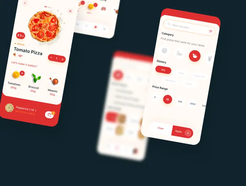 PIZZA App UI Kit 披萨快餐应用程序UI套件-UI/UX-到位啦UI
