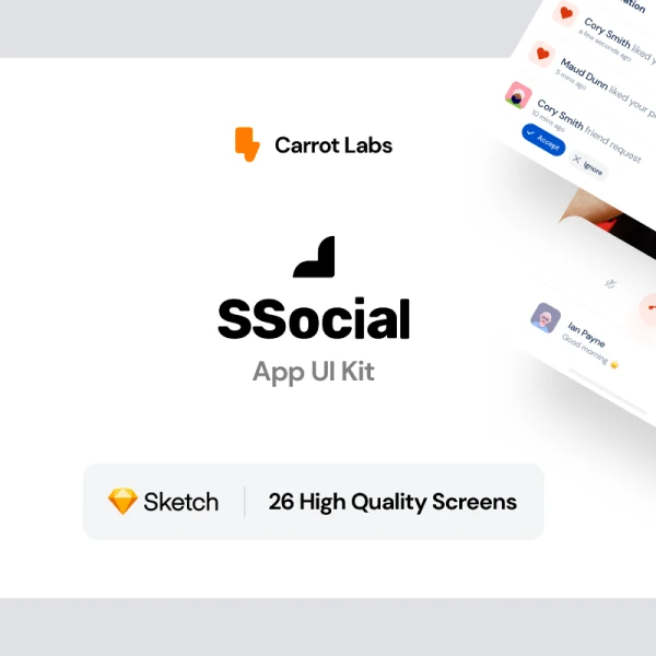 SSocial - App UI Kit 社交-应用程序用户界面套件