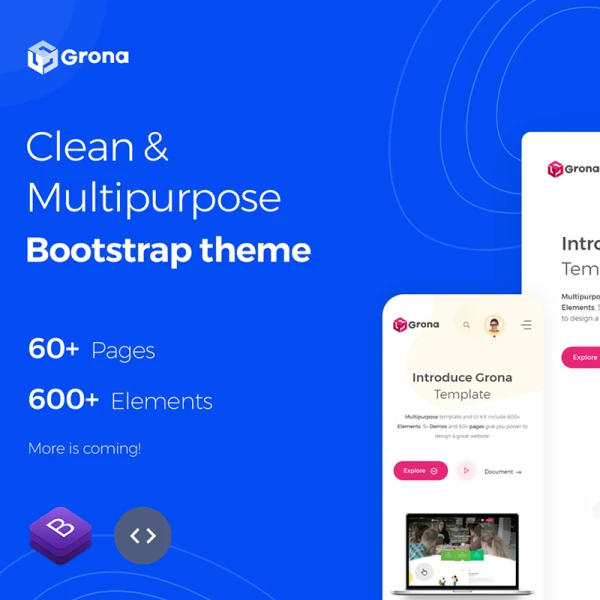 Grona - Bootstrap template and UI kit illustrations 引导模板和UI工具包插图